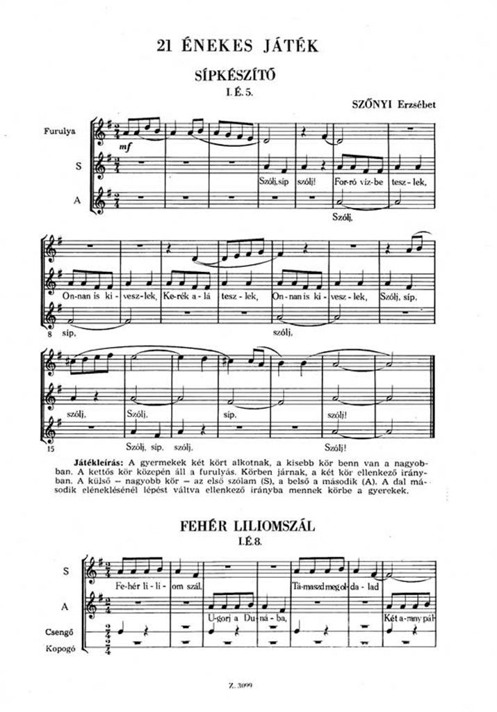21 énekes játék